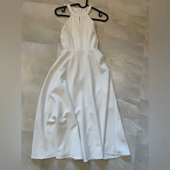 graduation dresses for men Berylove Women Pleated White Holiday Party Dress A Line V Neck Chiffon Long Grad Ceremony Dress, White / US2